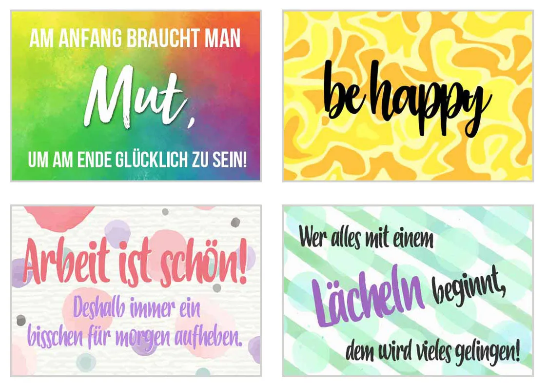 Edition Seidel 20012 postkaarten met spreuk set 12 motivatie