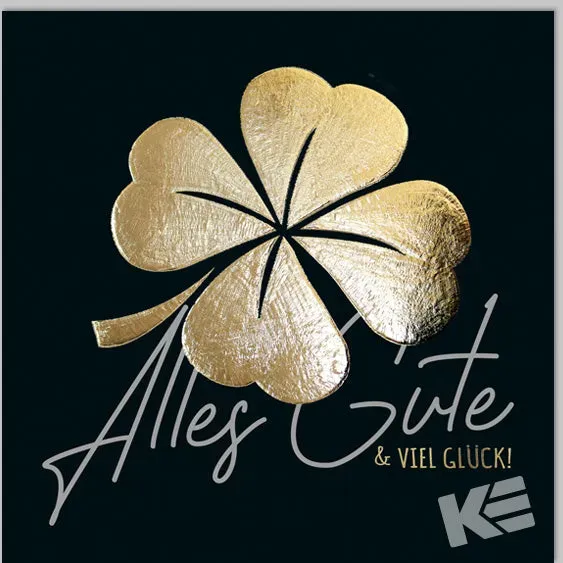 Kurt Eulzer Beautiful Black 41-1286 wenskaart vierkant klaver