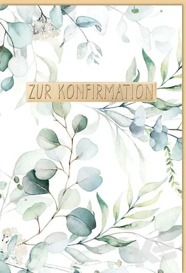Kurt Eulzer 11-1038 confirmatiekaart wit met bladeren