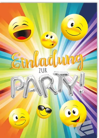 Kurt Eulzer 41-3533 uitnodigingskaarten smileys 5 stuks