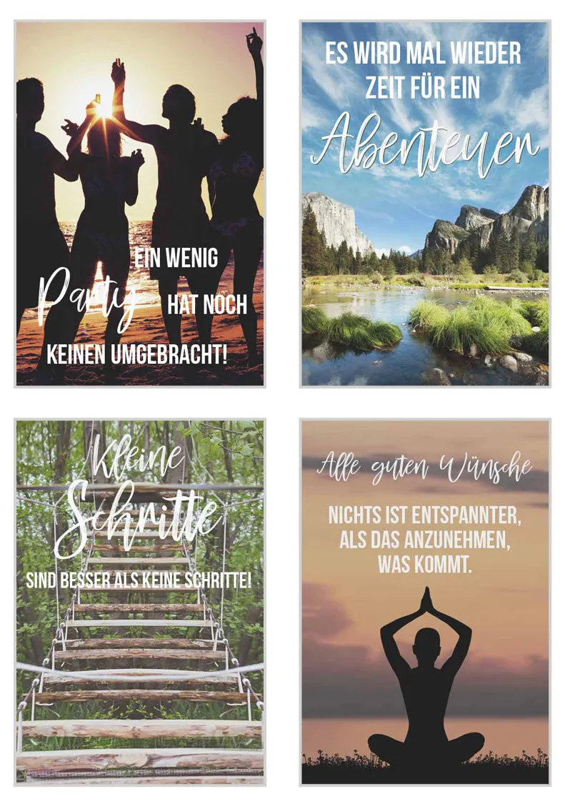 Edition Seidel Leben & Momente 20011 postkaarten set 12 spreuken