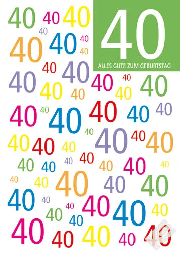 Kurt Eulzer 30-2315 verjaardagskaart 40 jaar 3D 1 stuk
