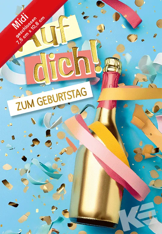Kurt Eulzer 45-5117 midi wenskaart verjaardag confetti