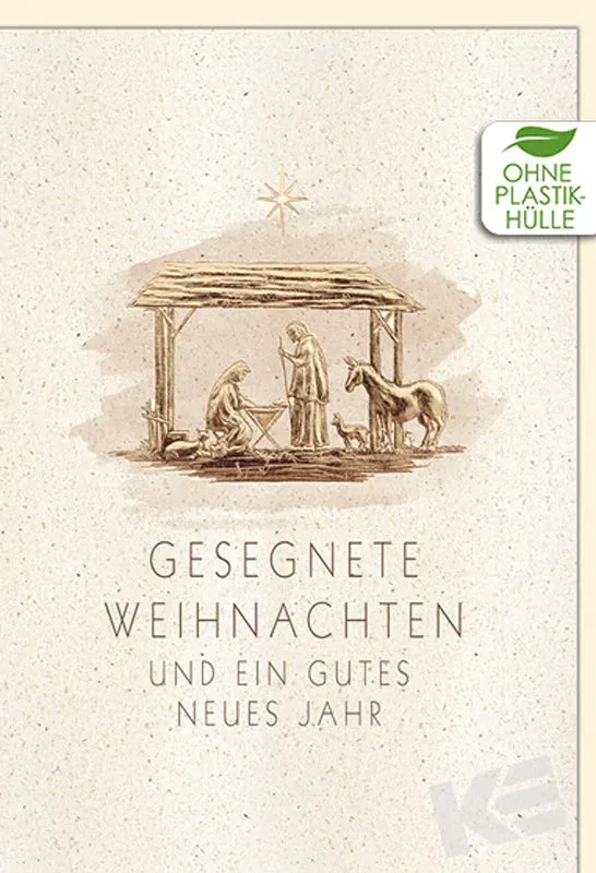Kurt Eulzer 22-1521 kerstkaart kribbe per stuk groen
