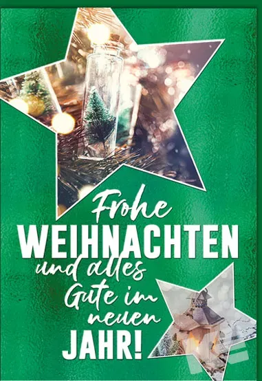 Kurt Eulzer 22-1231 kerstkaart ster windlicht met reliëf