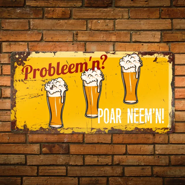Gozi Poar Neem'n metalen bord 40x20cm humor