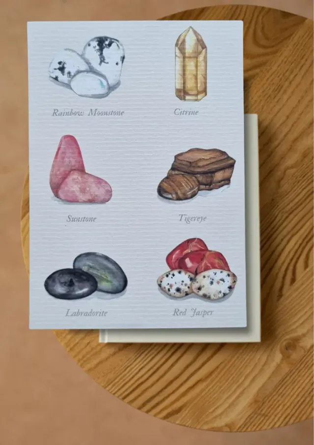 Blad & Beeld Edelstenen wenskaart spiritueel