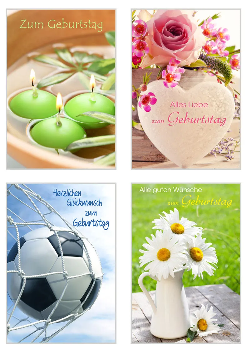Edition Seidel 20046 verjaardagskaarten set 12 met envelop