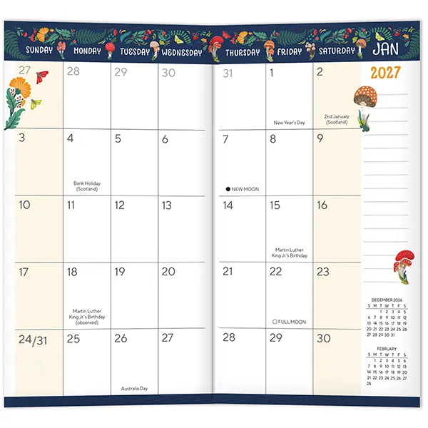 Sellers Publishing Merry Mushrooms 2027 zakagenda pocket