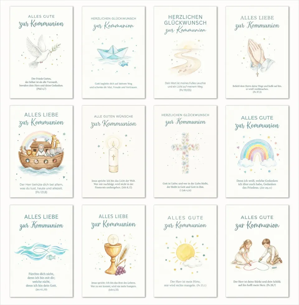 Edition Seidel 31758 communiekaarten set 12 stuks met envelop