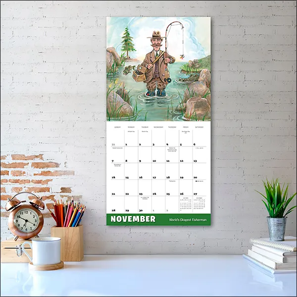 Sellers Publishing Gone Fishing 2027 wandkalender humor vissen