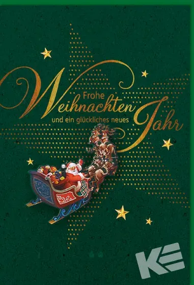 Kurt Eulzer 22-1119 kerstkaart goud met laserwerk 1 stuk
