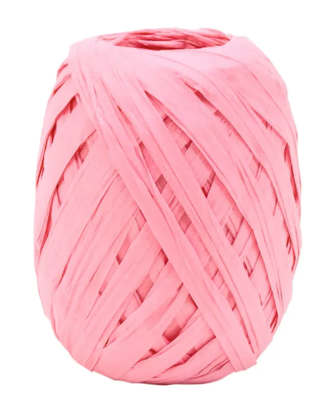 Kurt Eulzer 02-0539 papier raffia lint roze 7 mm 6 stuks