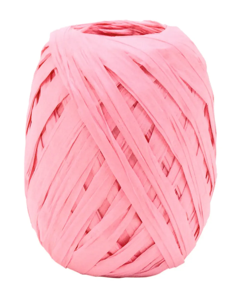 Kurt Eulzer 02-0539 papier raffia lint roze 7 mm 6 stuks