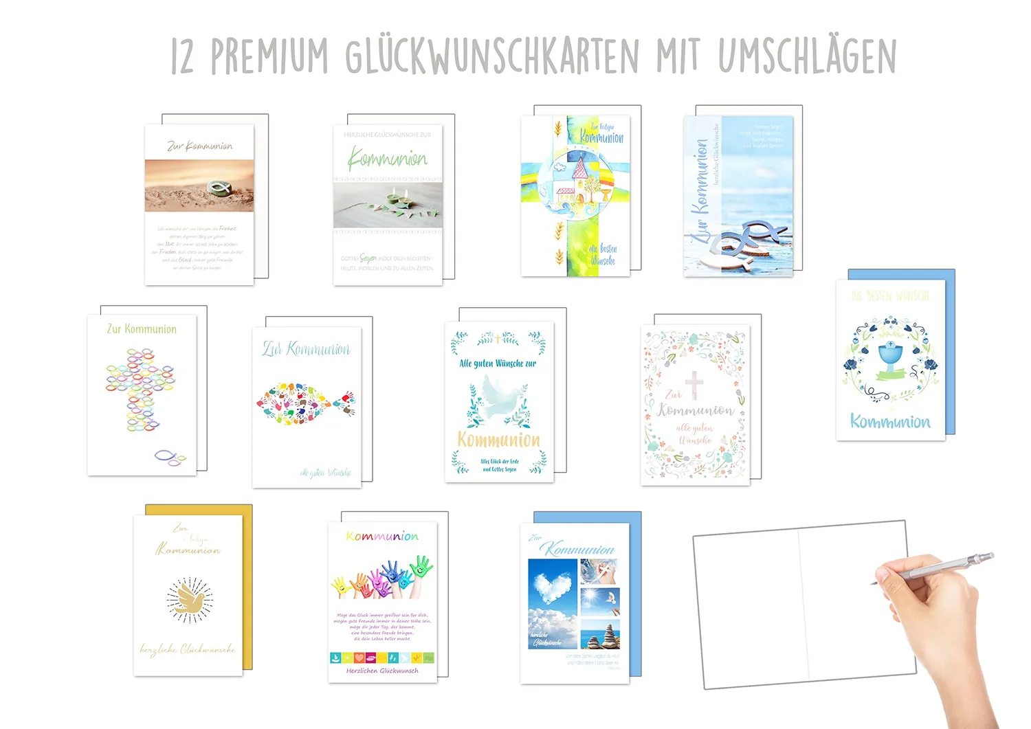Edition Seidel 22364 Communiekaarten Set 12 met Enveloppen