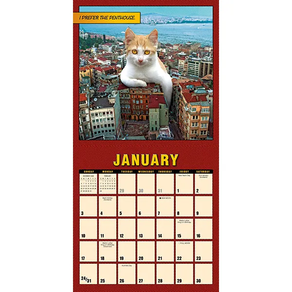 Sellers Publishing Catzilla 2027 minikalender katten grappig