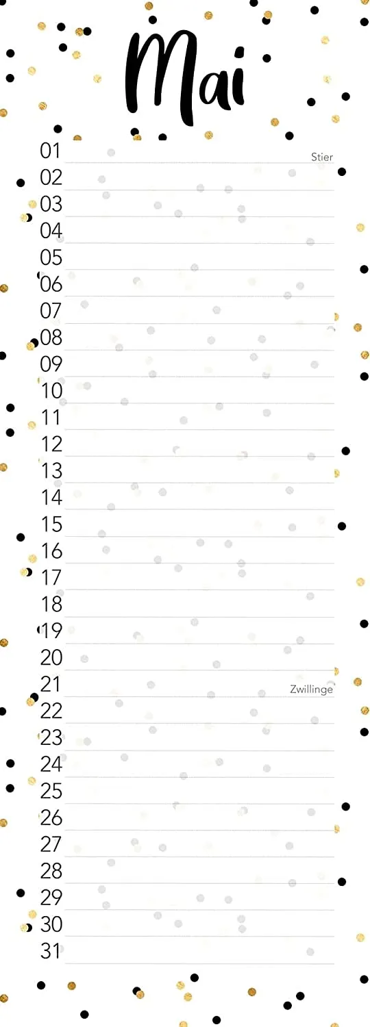 Edition Seidel 20570 verjaardagskalender spiraal 10,5x29,7cm