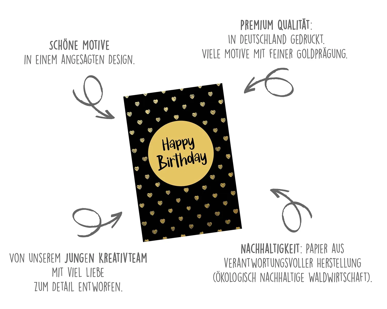 Edition Seidel Premium 20189 verjaardagskaarten 12 stuks goud