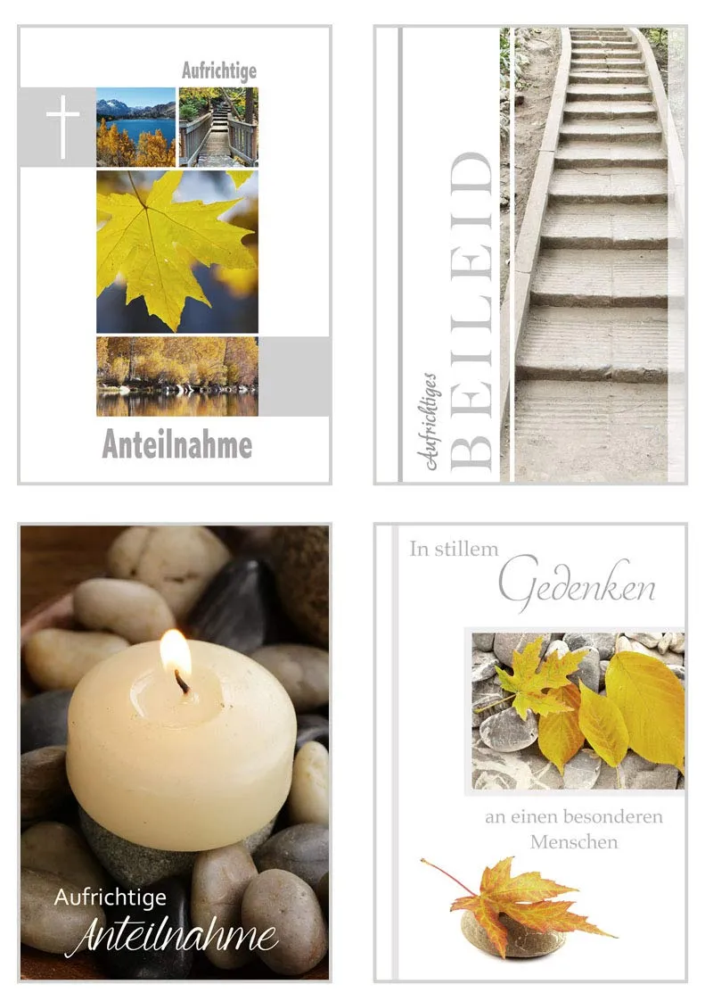 Edition Seidel 20822 rouwkaarten set 12 met foto en envelop
