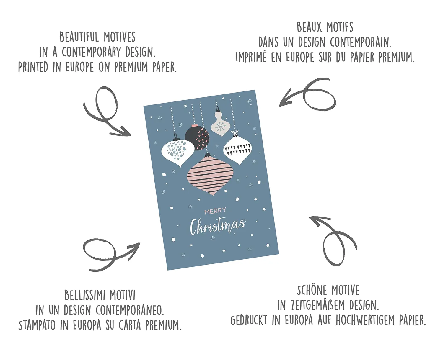 Edition Seidel Premium kerstkaarten 21783 set van 6 met envelop