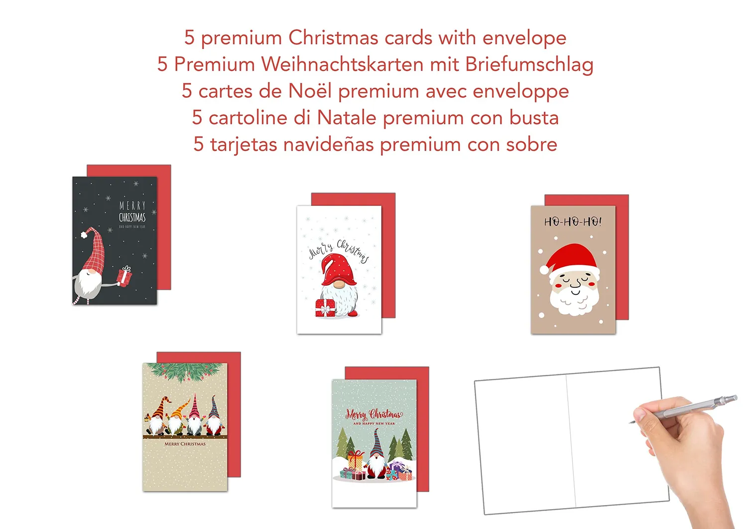 Edition Seidel 21791 kerstkaarten set 5 met envelop