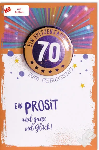 Kurt Eulzer 52-3570 verjaardagskaart 70 button kleur