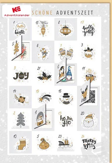 Kurt Eulzer 21-1061 adventskalender kaart 24 vakjes