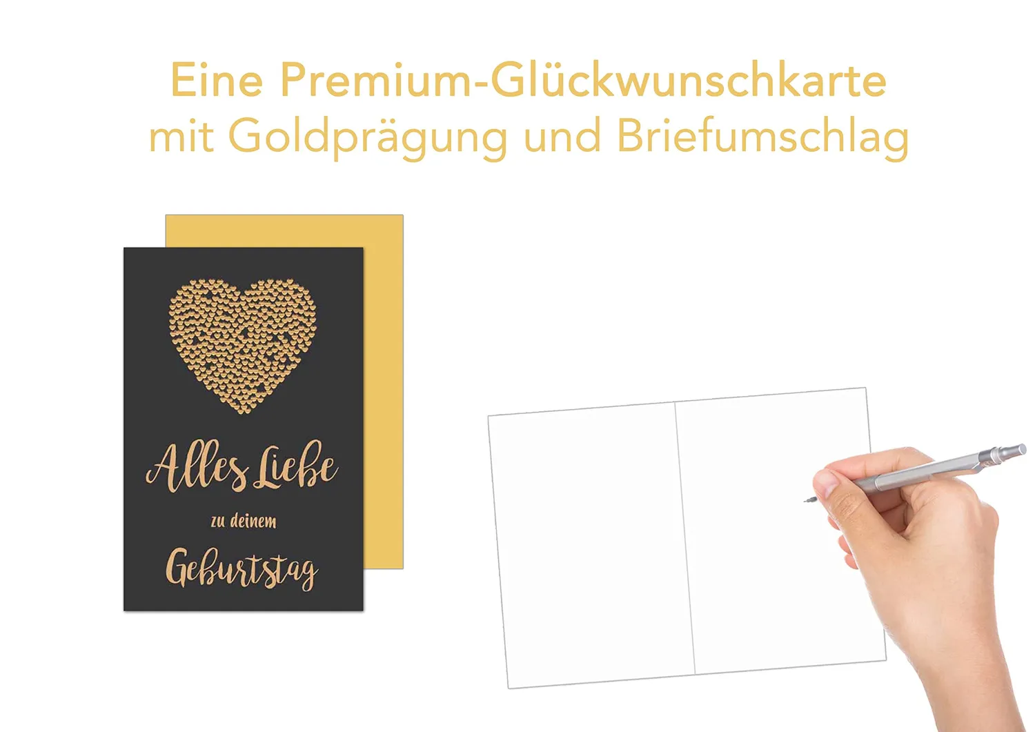 Edition Seidel Premium verjaardagskaart G2332 goud met envelop