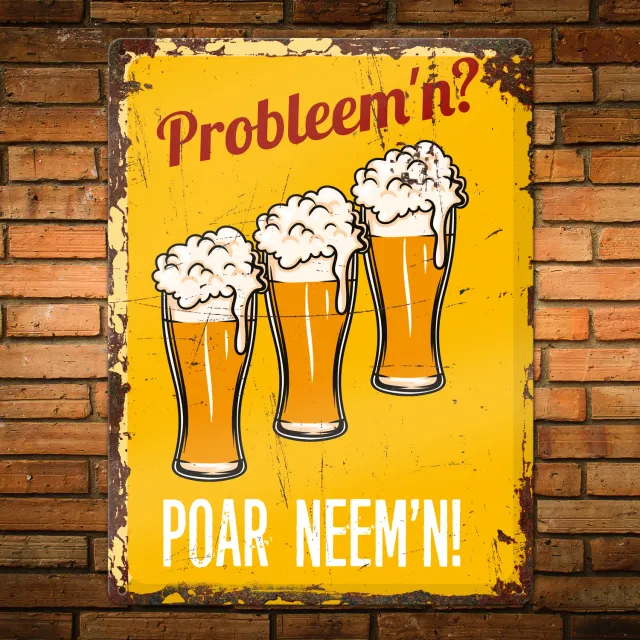 Gozi Poar Neem’n metalen bord 30x40cm persoonlijk bier
