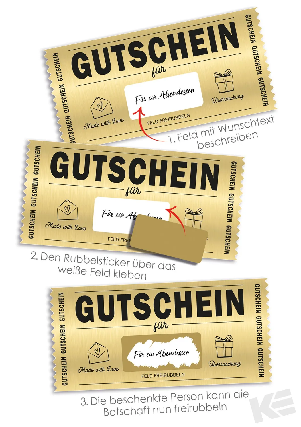 Kurt Eulzer Goldenes Ticket 41-1009 waardebon goud krassticker