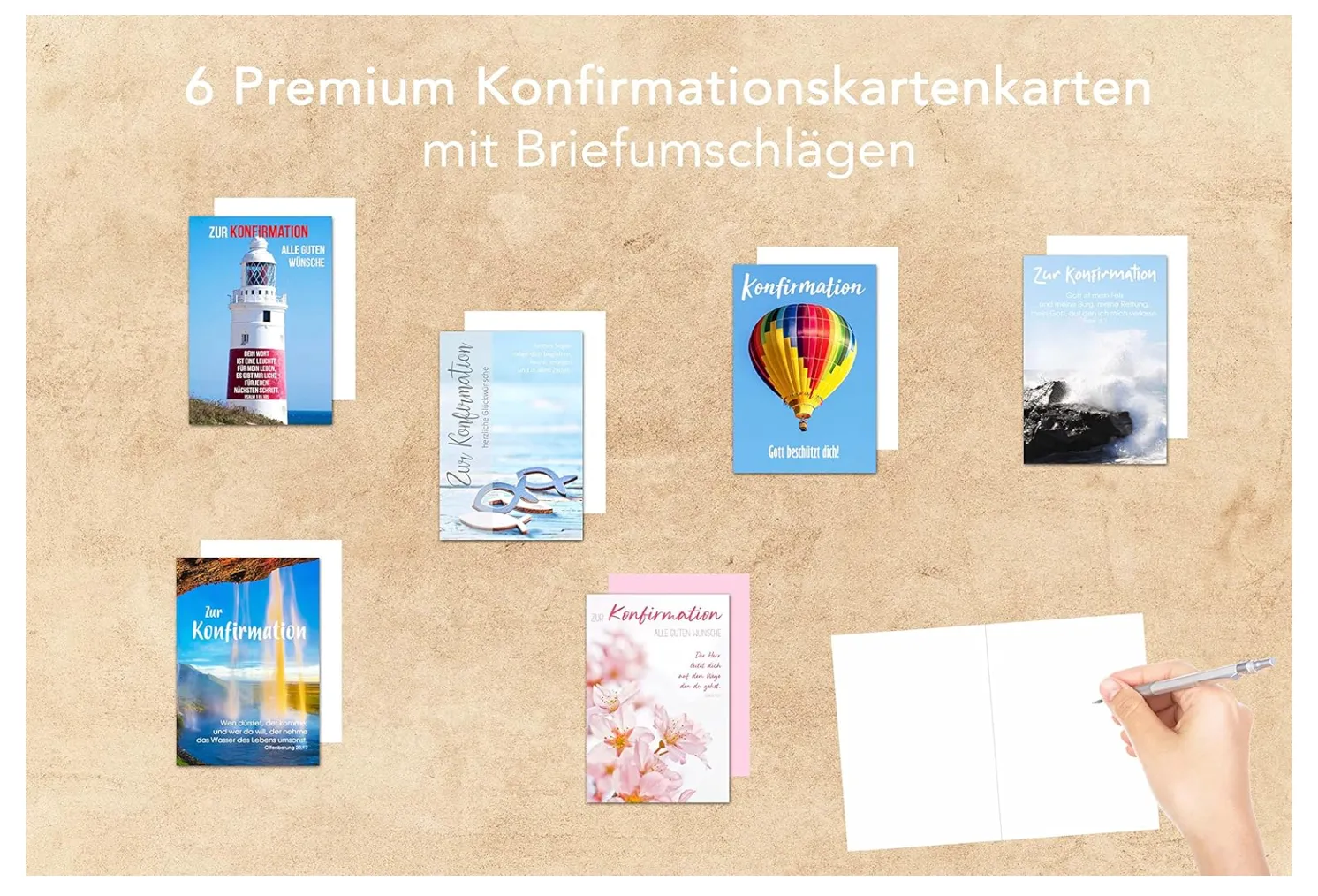 Edition Seidel 21270 confirmatiekaarten set van 6 met envelop