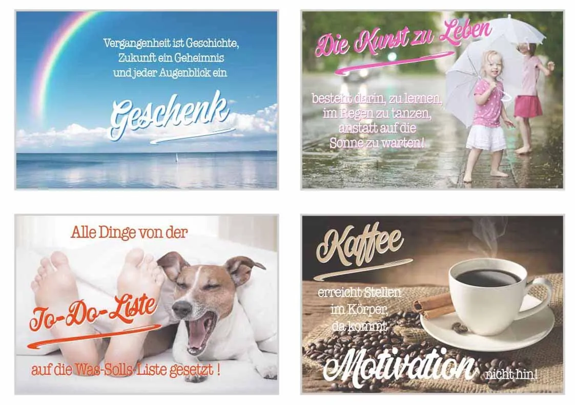 Edition Seidel 20039 ansichtkaarten set 25 motivatie spreuk