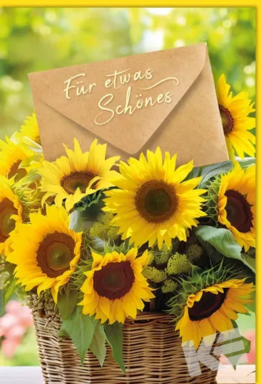 Kurt Eulzer 41-1033 geldkaart zonnebloemen mand