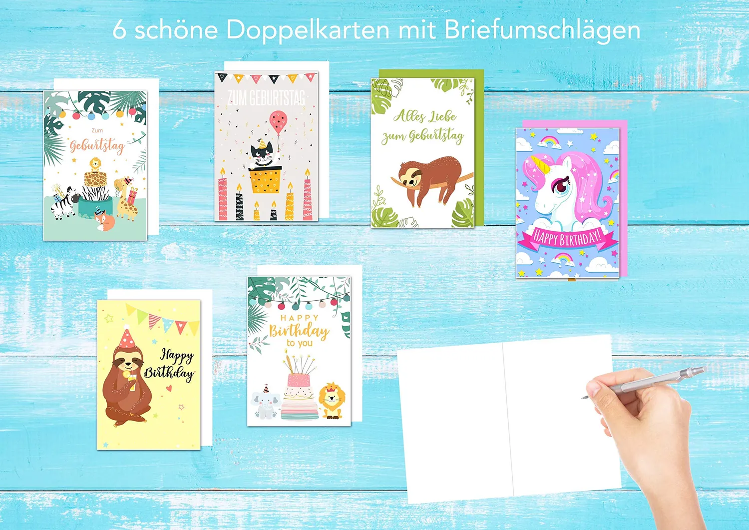 Edition Seidel 20100 kinderverjaardagskaarten 6 stuks