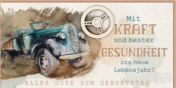 Kurt Eulzer Great Nature 51-5162 verjaardagskaart stuur hout
