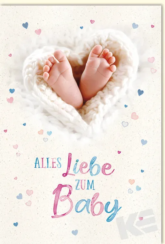 Kurt Eulzer 31-1086 babykaart voetjes hart