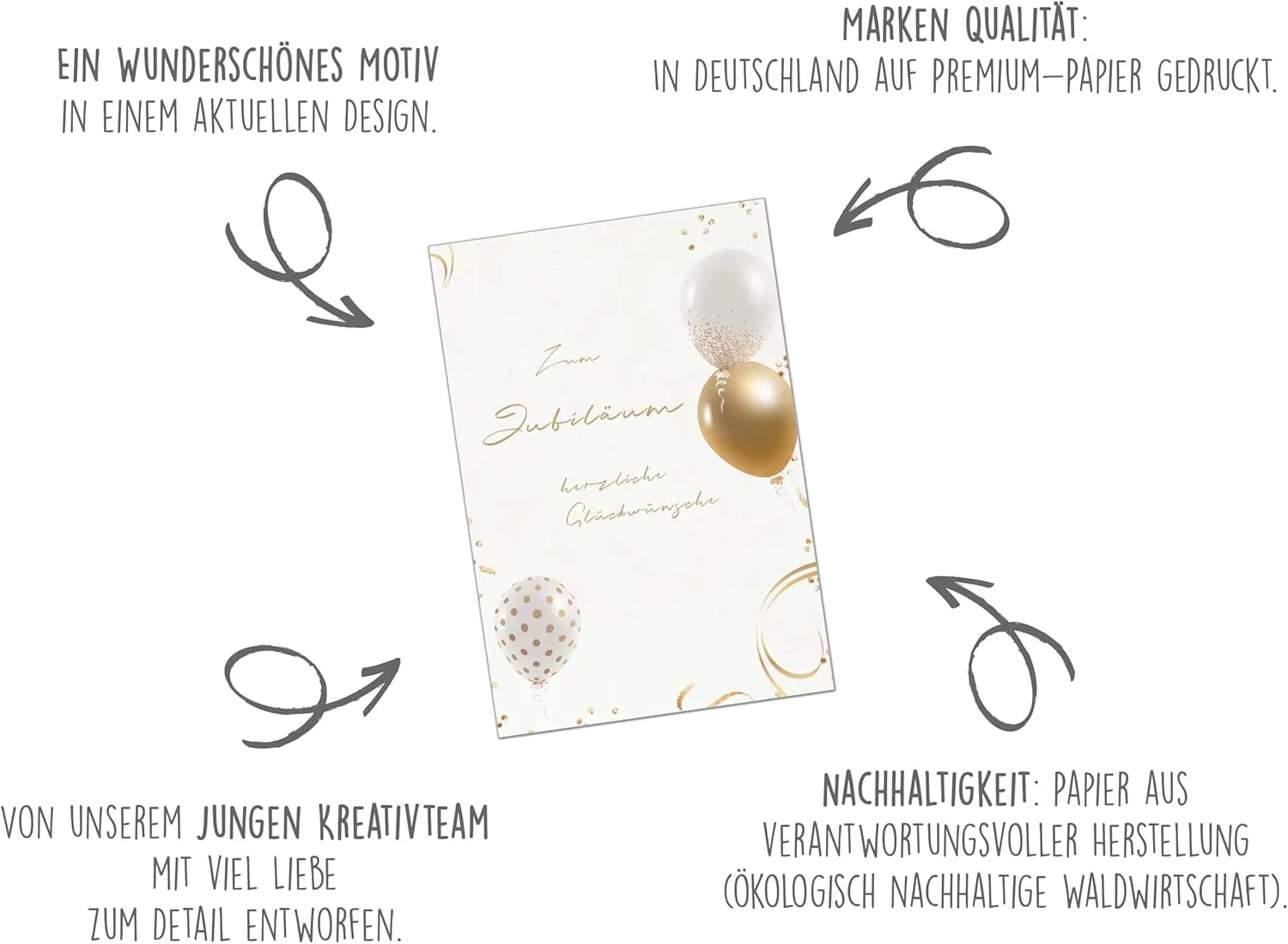 Edition Seidel Premium J132 SW024 jubileumkaart met envelop goud
