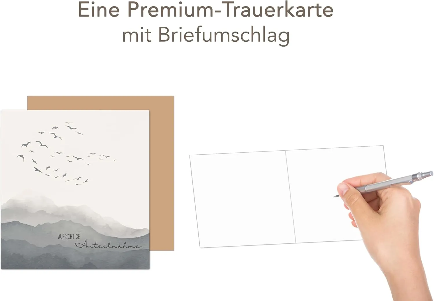 Edition Seidel Premium TQ105 rouwkaart vogels vierkant