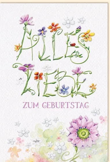 Kurt Eulzer 51-5197 verjaardagskaart bloemen Alles Liebe