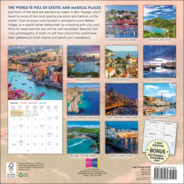 Sellers Publishing Bon Voyage 2027 wandkalender havens