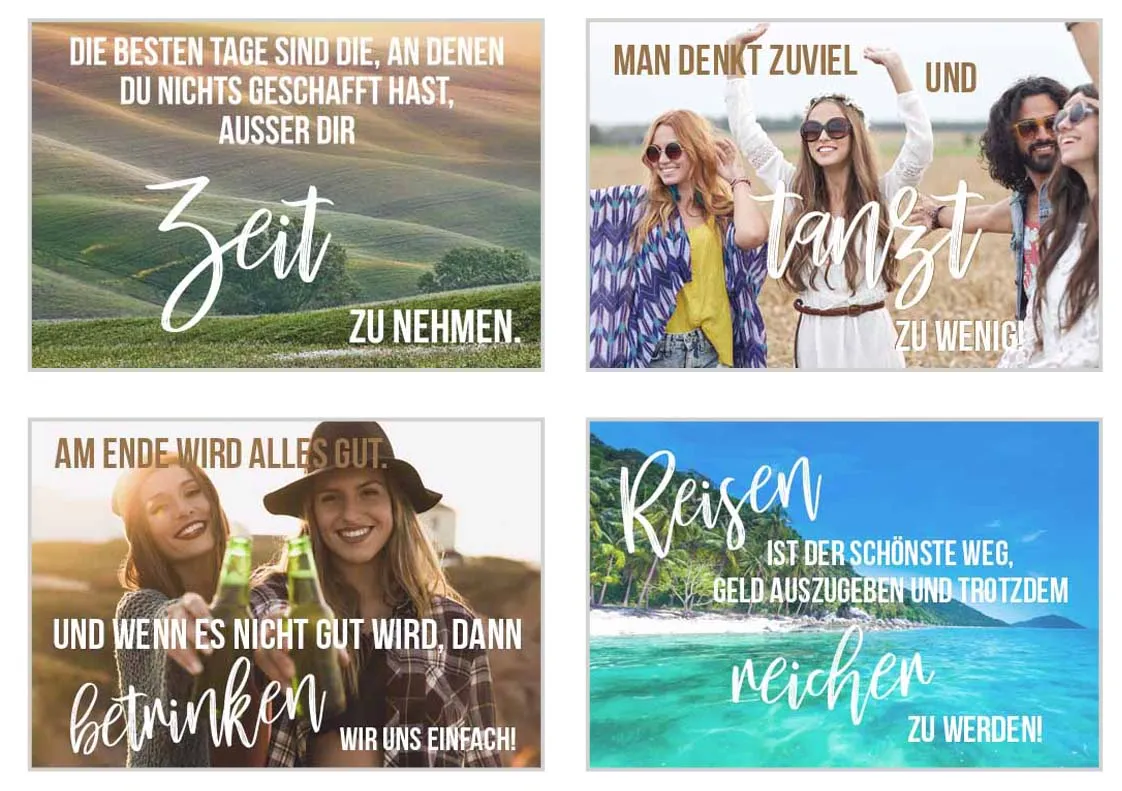 Edition Seidel Leben & Momente postkaarten set 25 spreuken