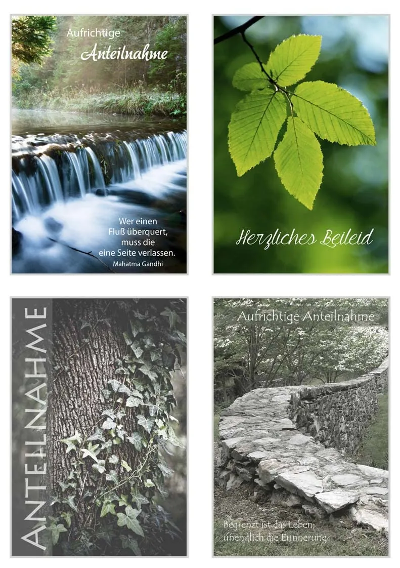 Edition Seidel 21249 rouwkaarten set 20 met envelop invoelend
