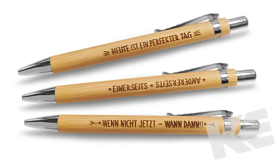 Kurt Eulzer 01-0015 balpennen bamboe 15 stuks 3 motieven