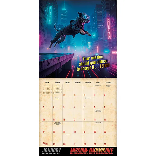 Sellers Publishing Mission ImPAWSible 2027 wandkalender honden