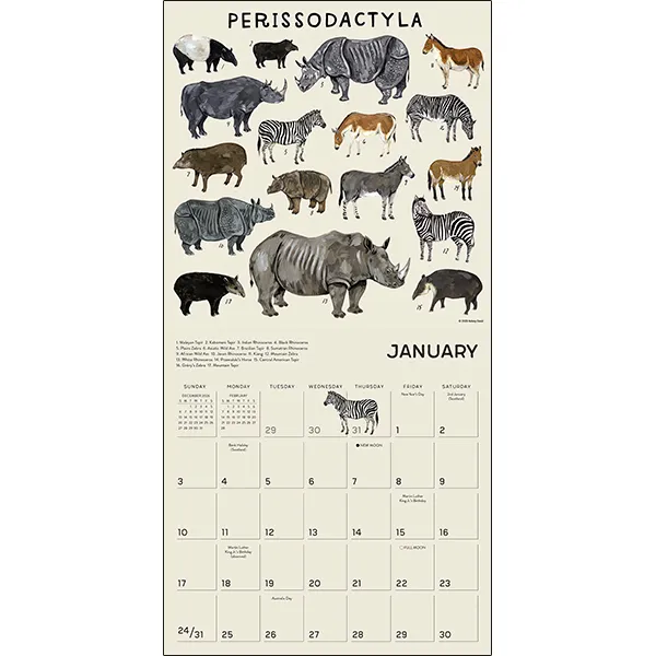 Sellers Publishing Illustrated Animal Kingdom 2027 wandkalender