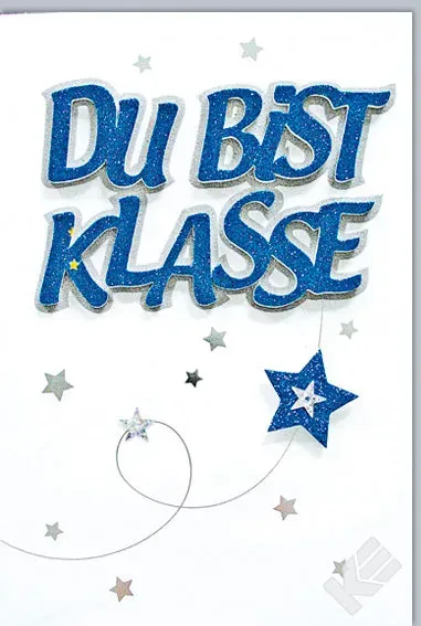 Kurt Eulzer 41-1331 wenskaart ster blauw zilver glitter