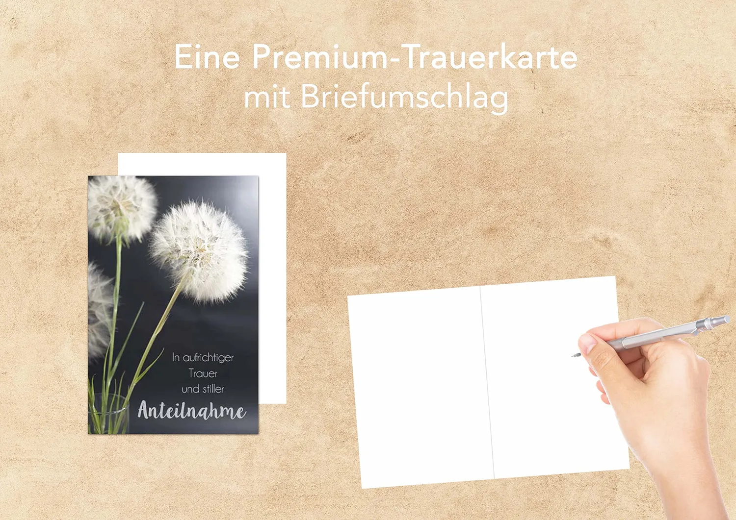 Edition Seidel Premium T961 condoleancekaart met envelop paardenbloem