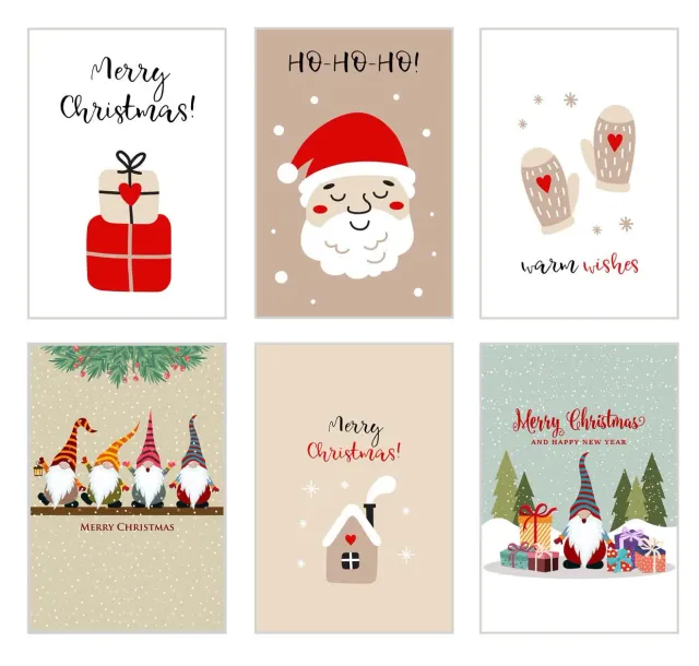 Edition Seidel 21784 kerstkaarten set 6 met envelop