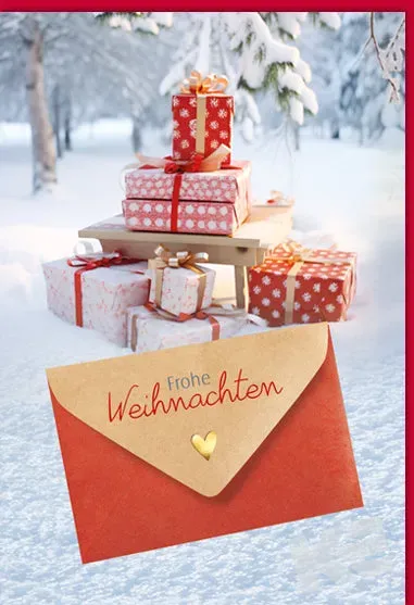 Kurt Eulzer 23-1501 geldkaart kerst pakjes met envelop sneeuw