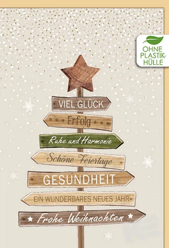 Kurt Eulzer 22-1466 kerstkaart Green Christmas boom